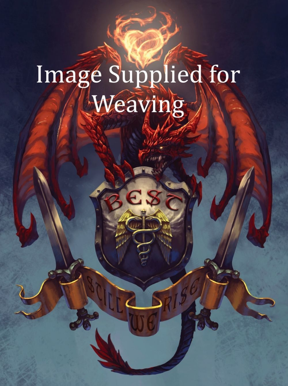 Red dragon medieval crest
