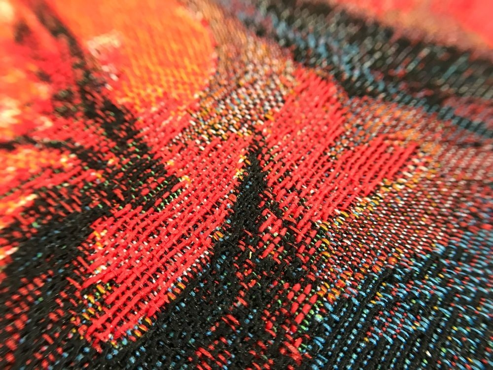 Detailed close-up of woven fabric