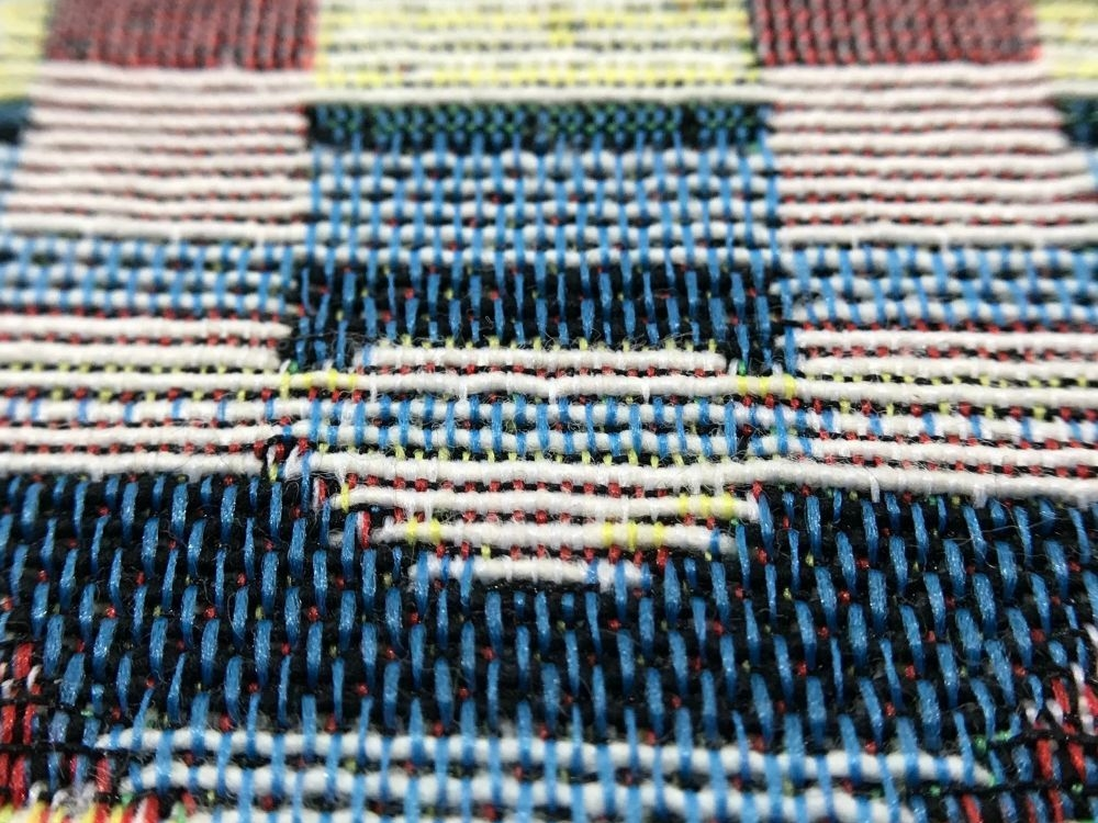 Macro close-up of woven textile structure