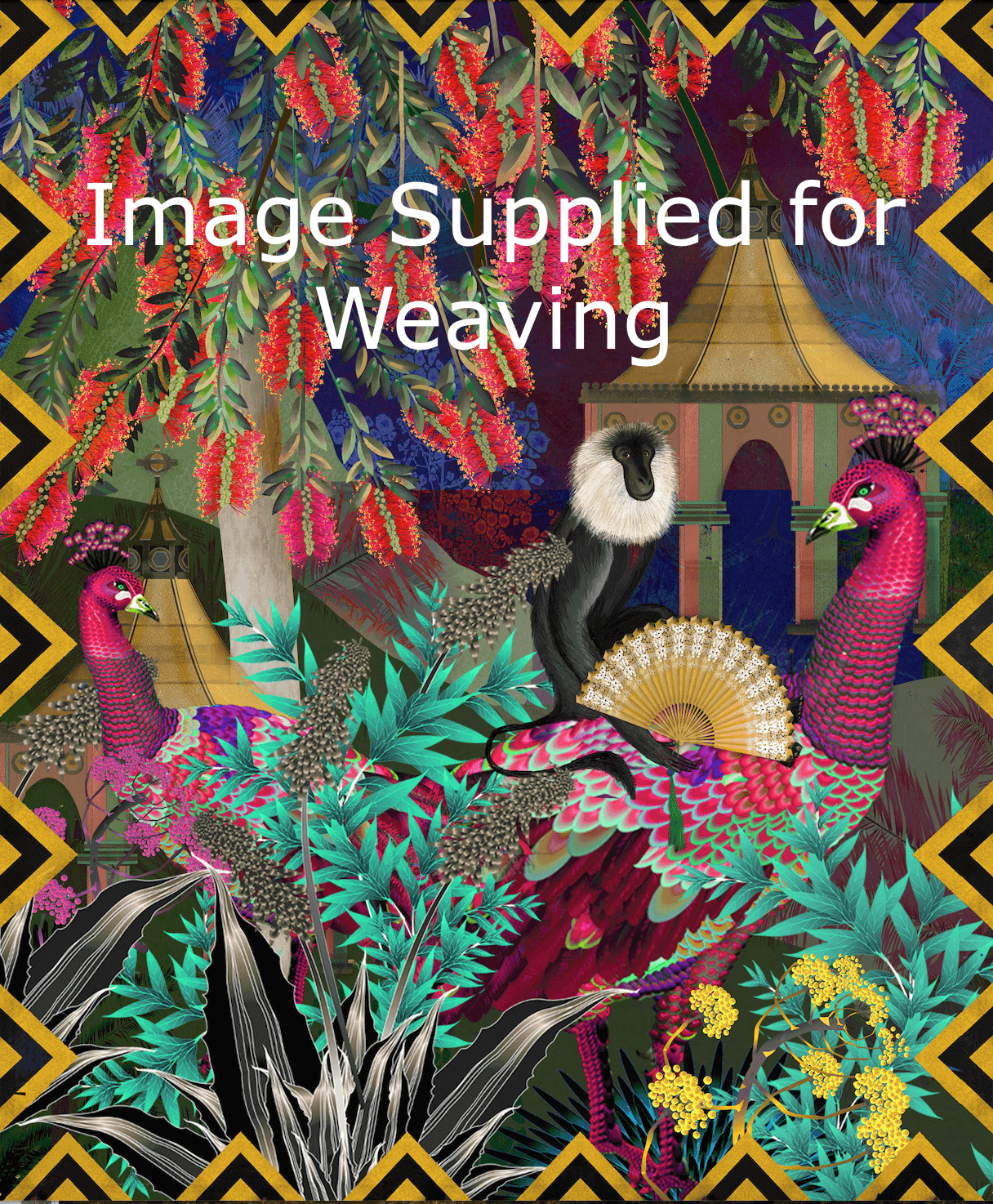 Colorful jungle tapestry