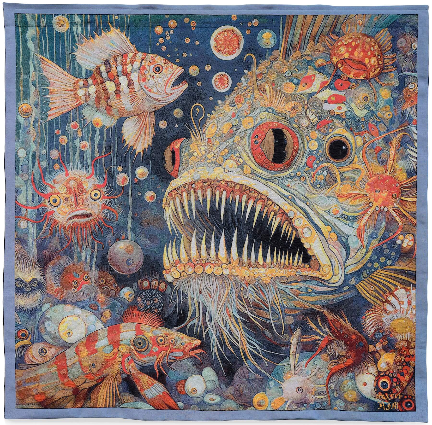 Vibrant, surreal deep-sea nightmare