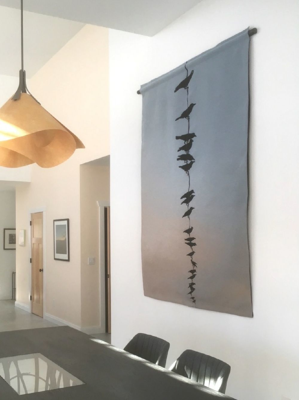 Bird silhouette wall hanging