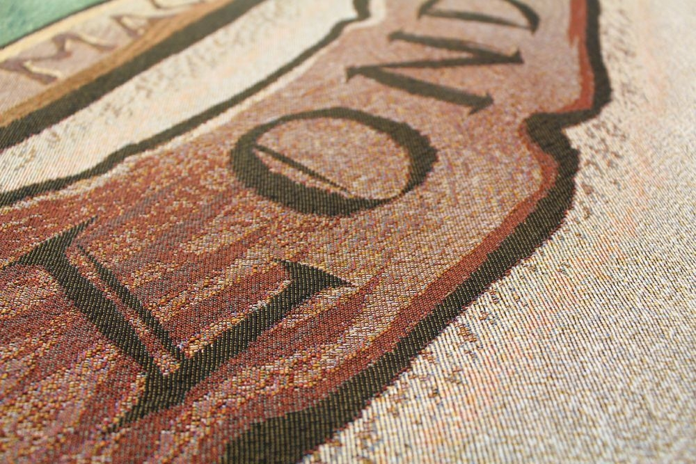 Woven tapestry London text