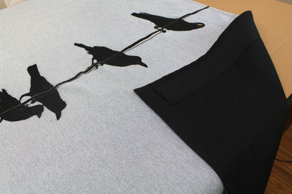 Bird silhouettes on fabric