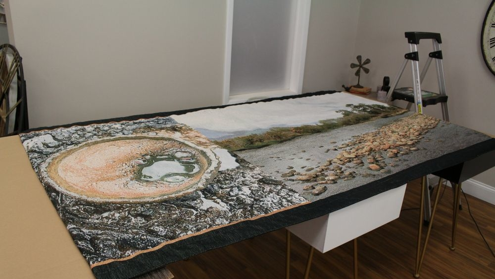 Landscape printed on fabric