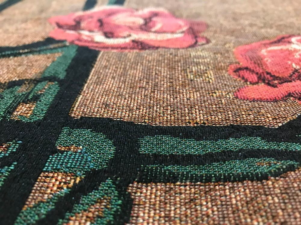 Textile art with roses