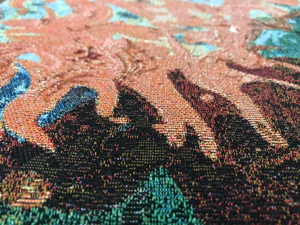 Woven tapestry close-up