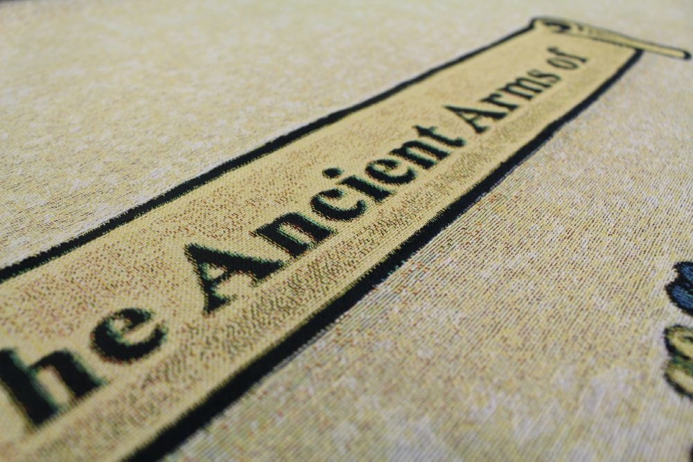 Woven banner ancient arms