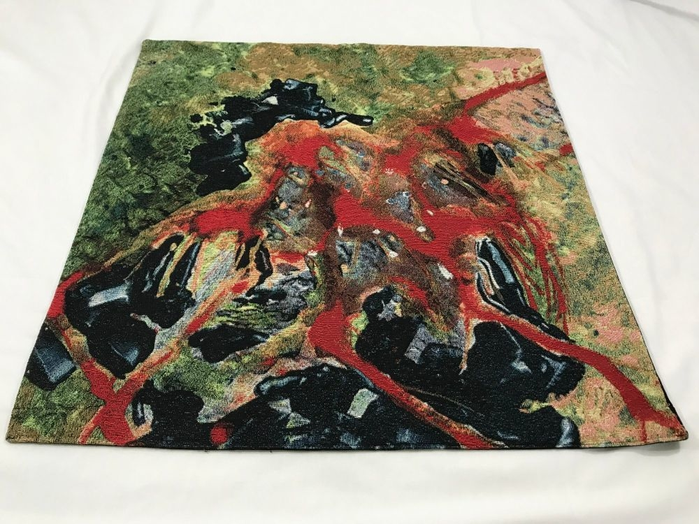 Woven textile based on an abstract painting