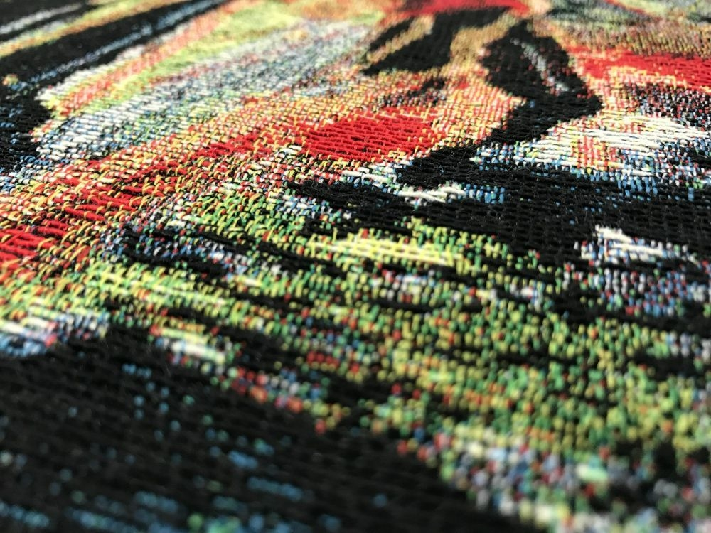 Intricate woven textile close-up