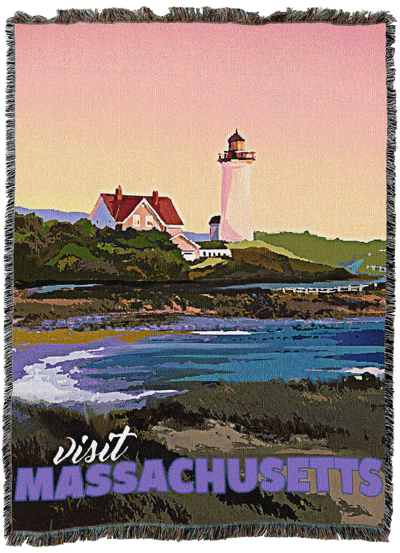 Massachusetts State Map Tapestry - Educational Fabric Wall Hanging Poster With Facts - View #8