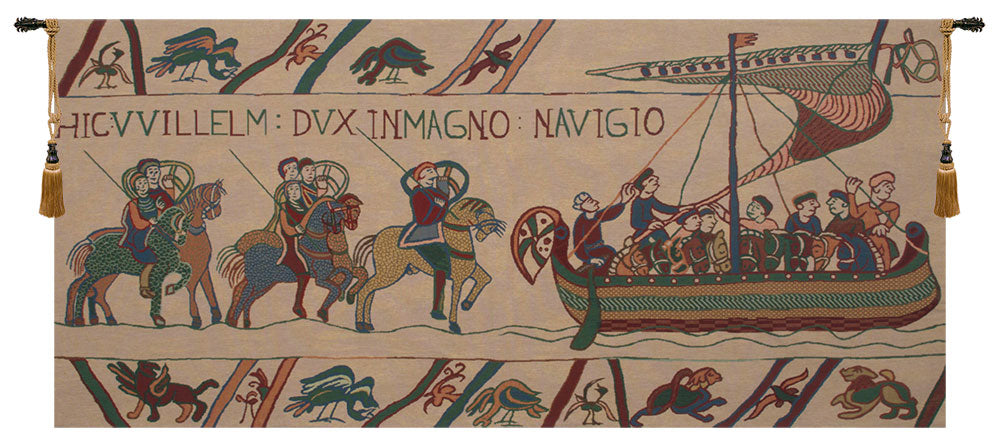 Housse de coussin Bayeux - Le départ du bateau - Art de Lys