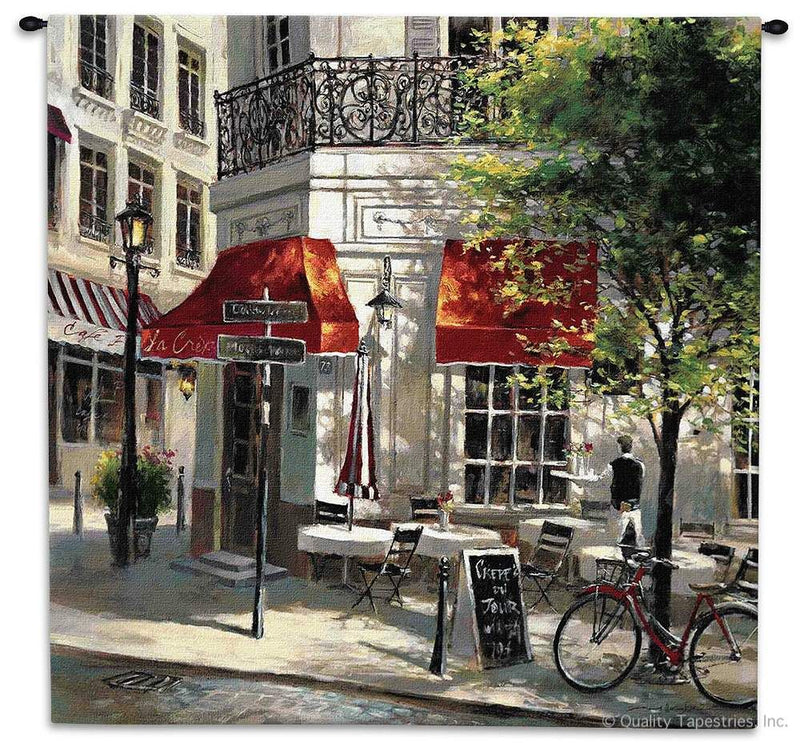 Corner French Cafe Wall Tapestry