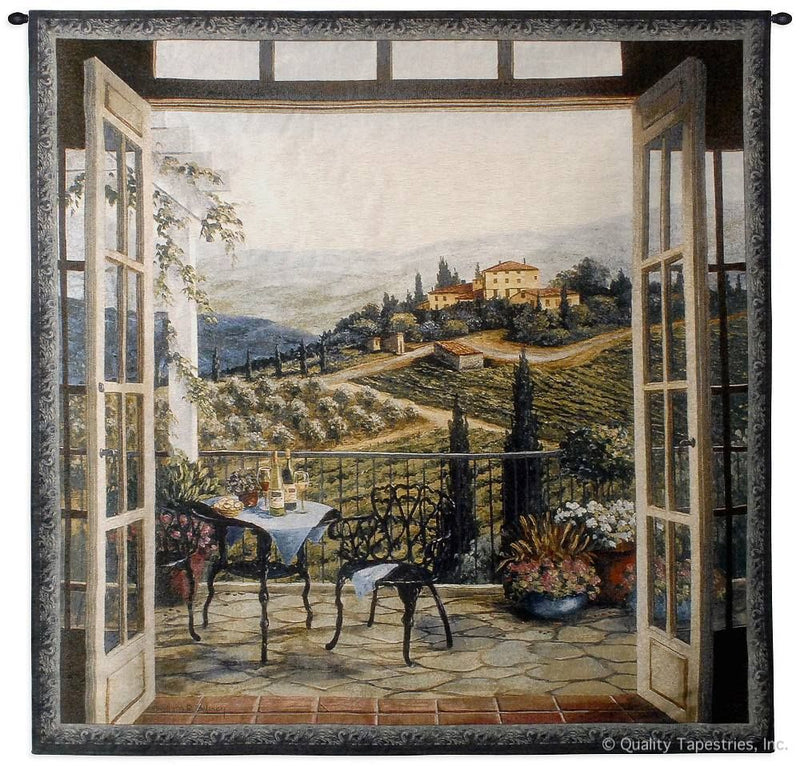 Balcony View of the Villa Wall Tapestry