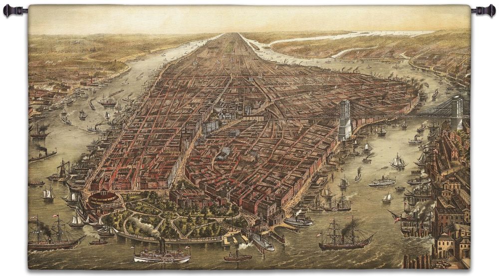 New York City in 1873 Wall Tapestry Quality Tapestries Inc.