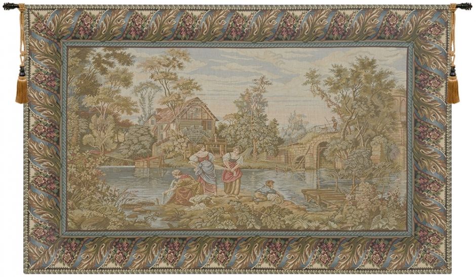 Washing Day at the Mill Italian Wall Tapestry Quality Tapestries Inc.