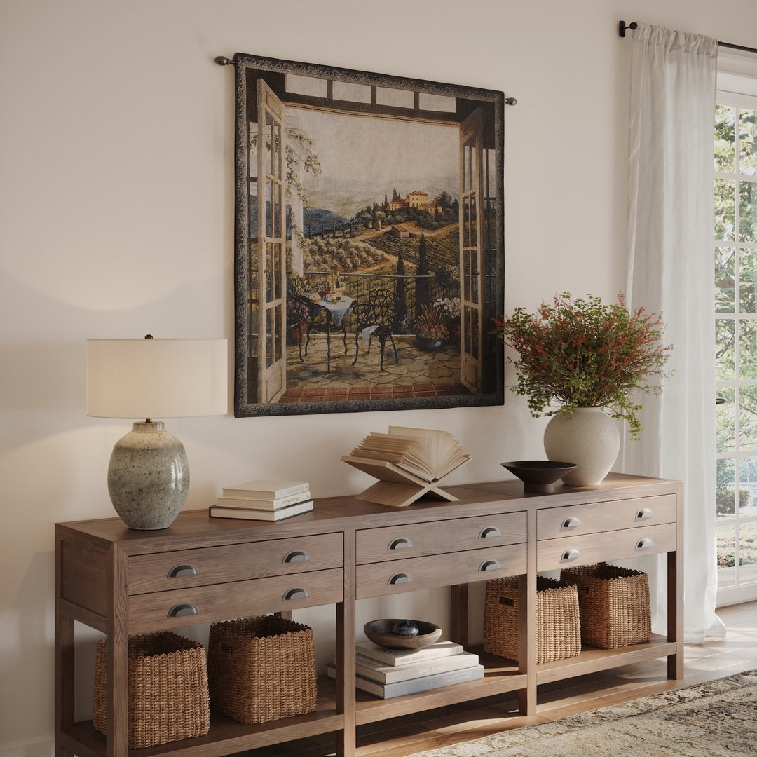 Balcony View of the Villa Wall Tapestry