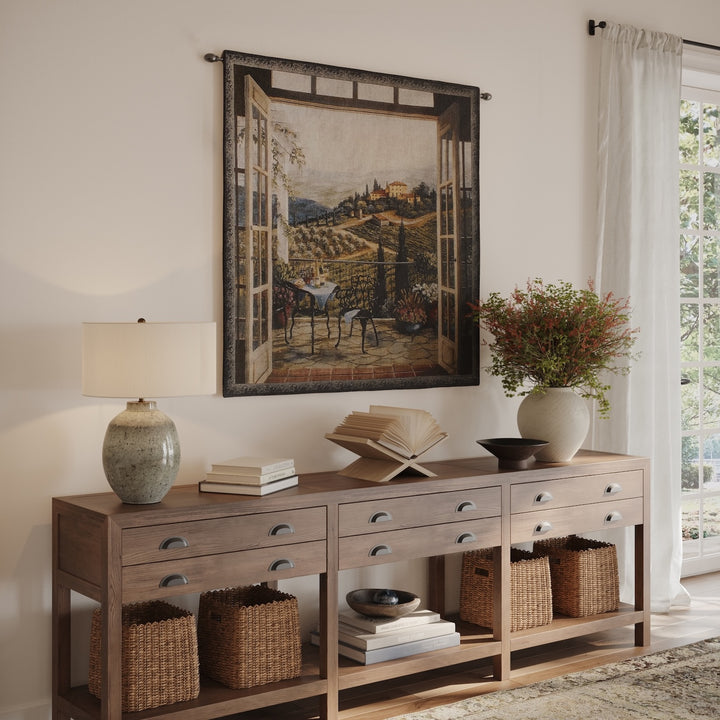 Balcony View of the Villa Wall Tapestry