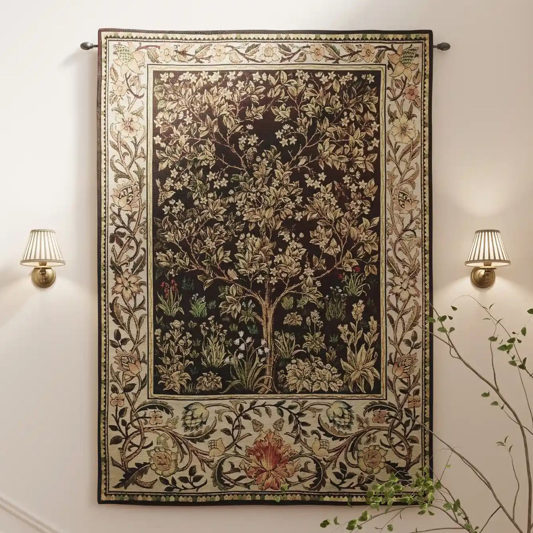 Tree of Life Umber Green Tapestry | William Morris Wall Art