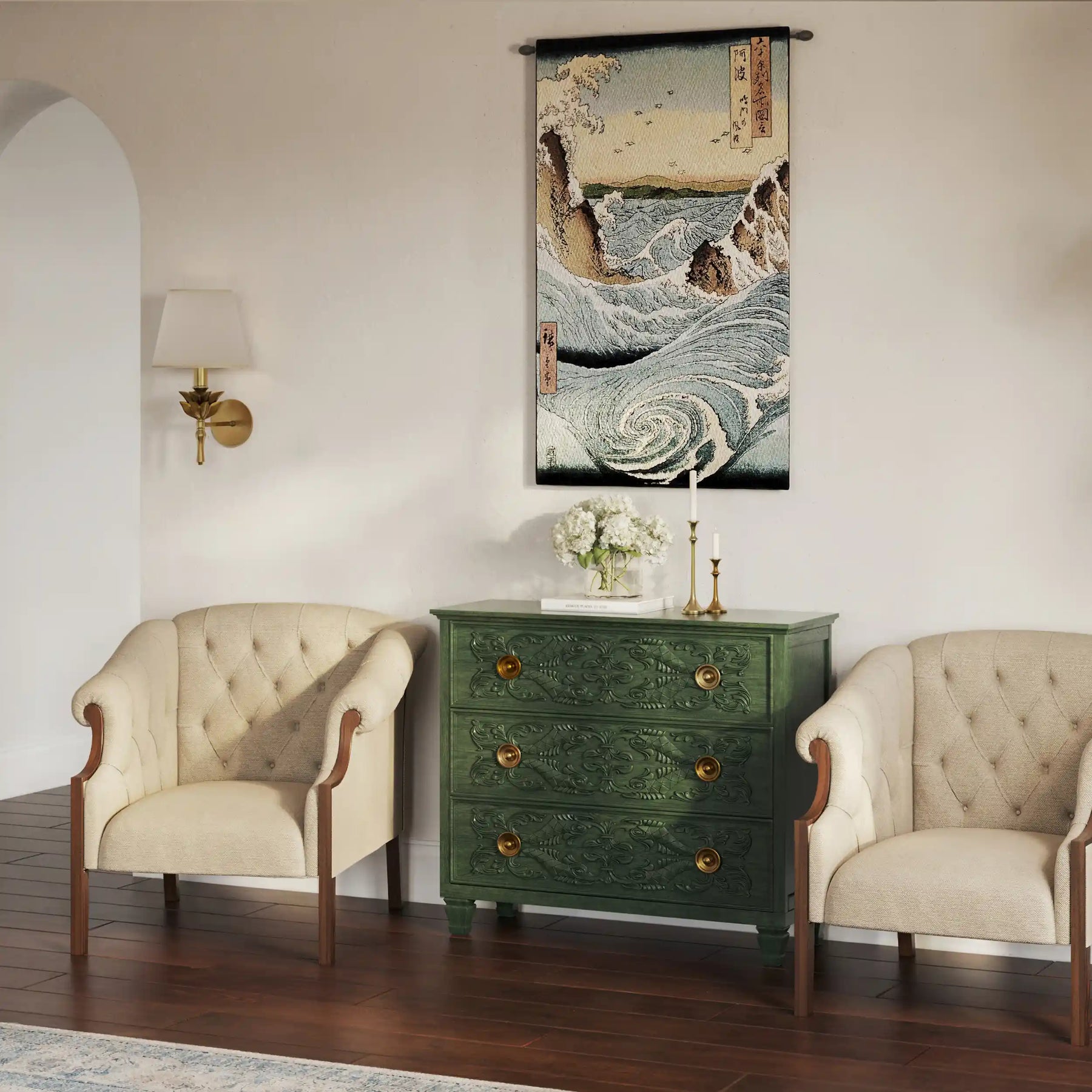 Navaro Rapids Japanese Tapestry | Elegant Wall Art Piece – Quality