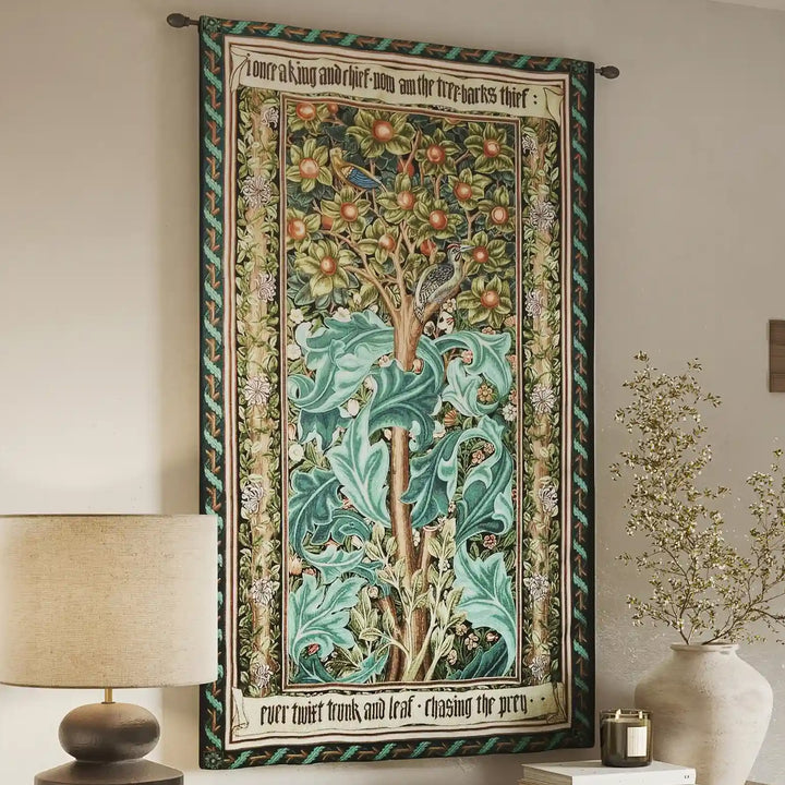 William Morris Woodpecker II Wall Tapestry
