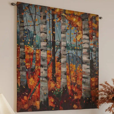 Birch Trees in Autumn Wall Tapestry