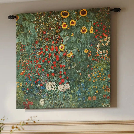 Gustav Klimt Flower Garden Wall Tapestry