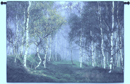 CLEARANCE - Birch Forest Blue Wall Tapestry