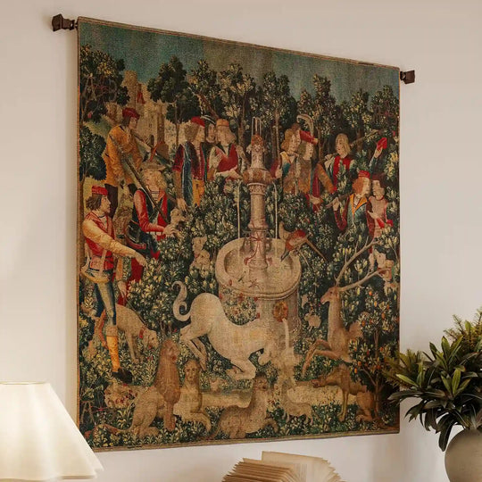 Unicorn Dips His Horn Large Wall Tapestry