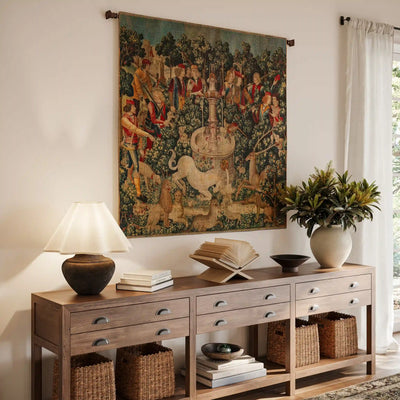 Unicorn Dips His Horn Large Wall Tapestry