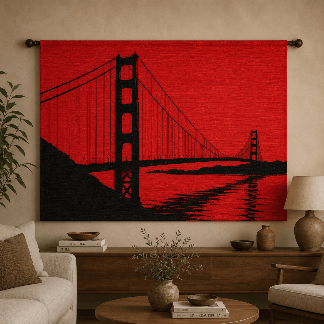 Golden Gate Bridge Silhouette Exclusive Wall Tapestry