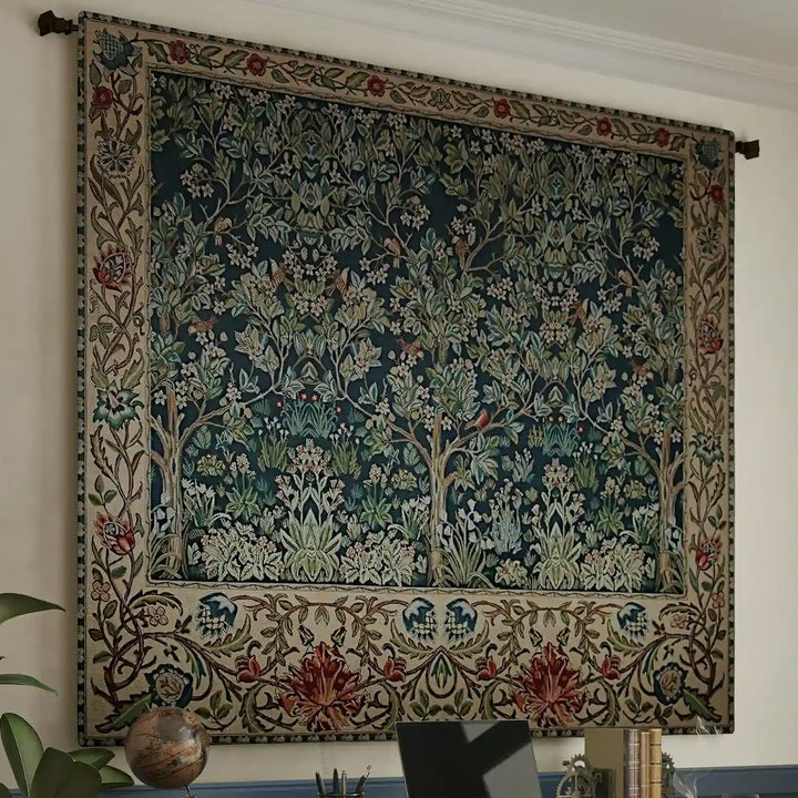 plant tapestry wall hanging Tree of Life Horizontal Tapestry |William Morris Belgian Art