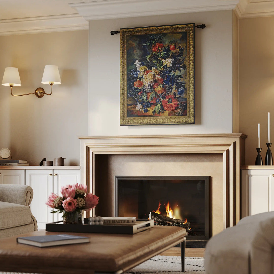 Bouquet Dore Belgian Wall Tapestry