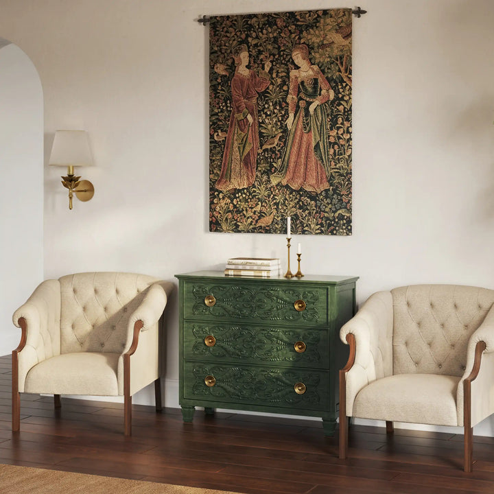 Promenade Nobles Left Panel Belgian Wall Tapestry