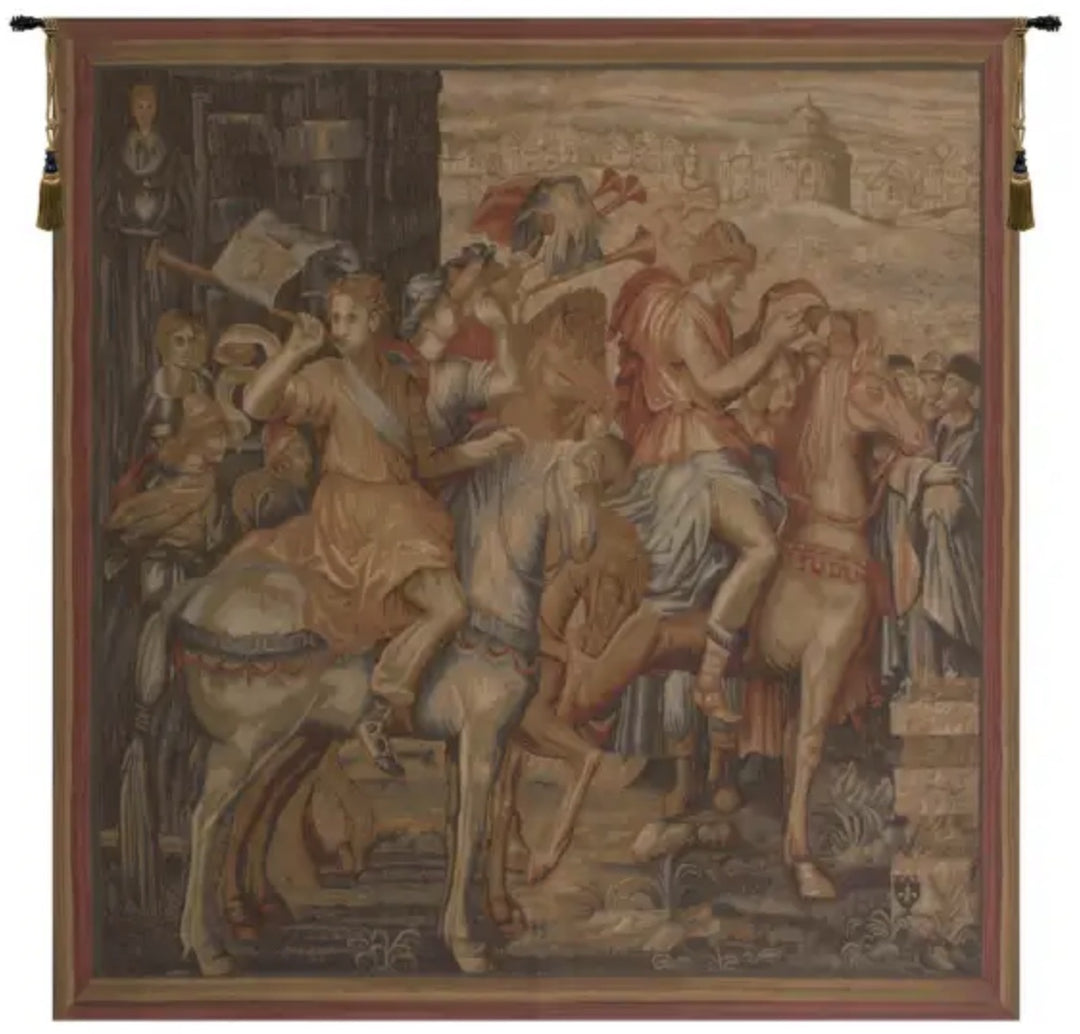 Heralding Trumpeters French Wall Tapestry
