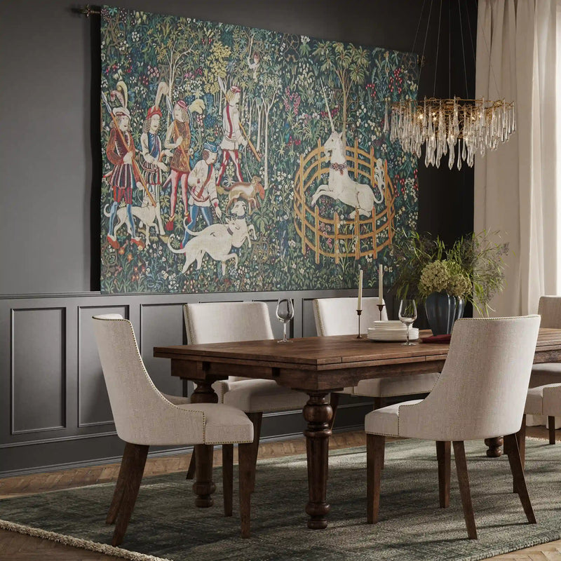 Unicorn Hunt & Capture Belgian Wall Tapestry