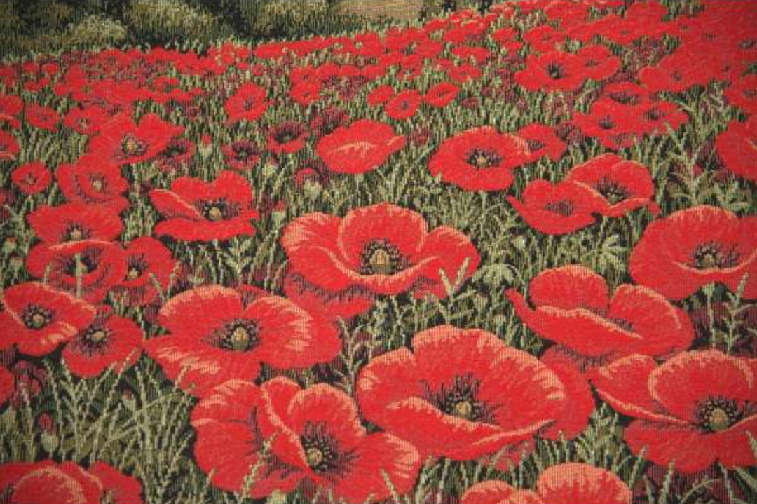 Tuscan Poppy Landscape Italian Wall Tapestry