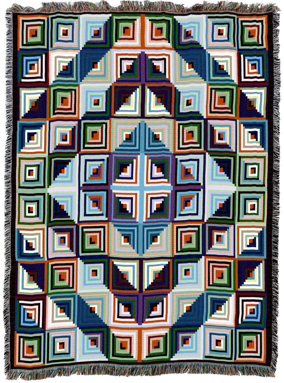 Log Cabin Quilt Throw