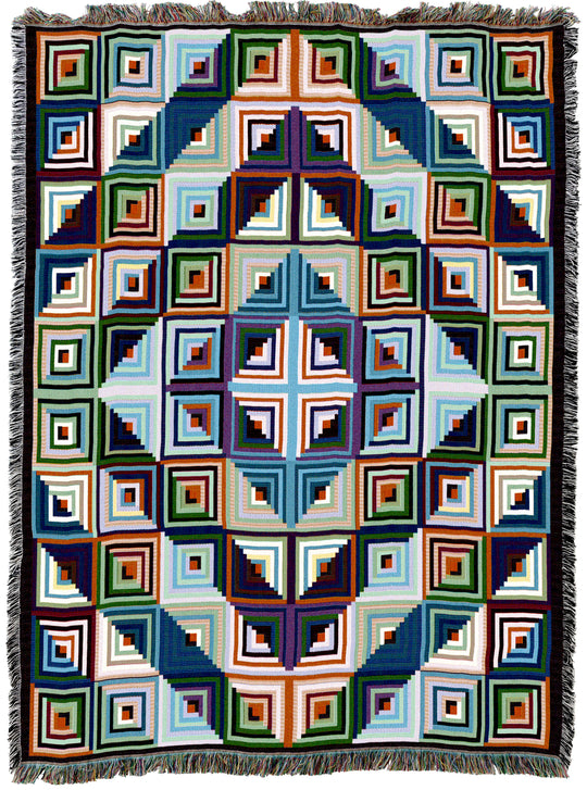 Log Cabin Quilt Throw