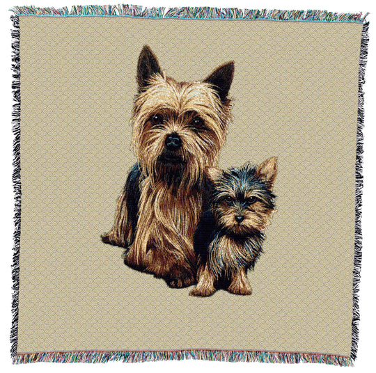 Yorkshire Terrier with Puppy Small Throw