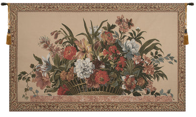 Ann's Floral Basket Large European Wall Tapestry