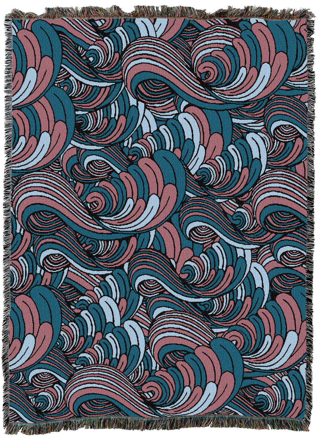 Serene Waves of Cotton Candy Throw