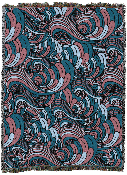 Serene Waves of Cotton Candy Throw