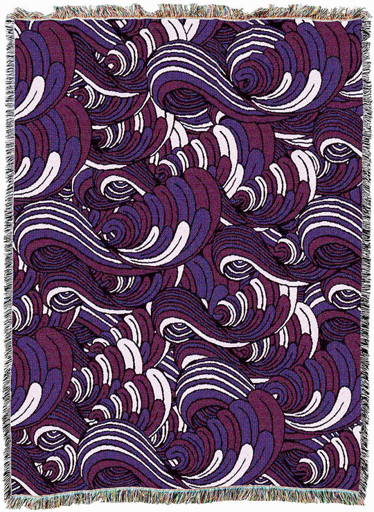 Serene Waves of Wine Throw