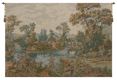 Swan in the Lake Medium No Border Italian Wall Tapestry