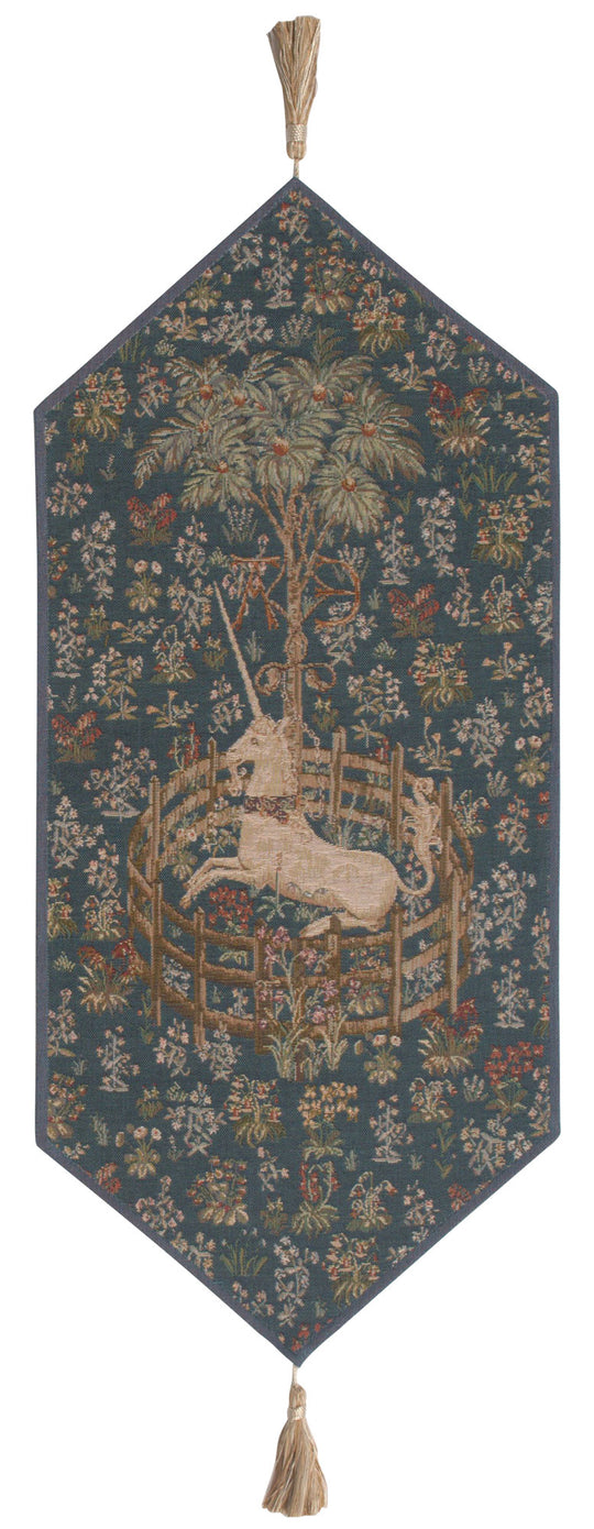 Licorne Captive Bleu Small French Table Runner