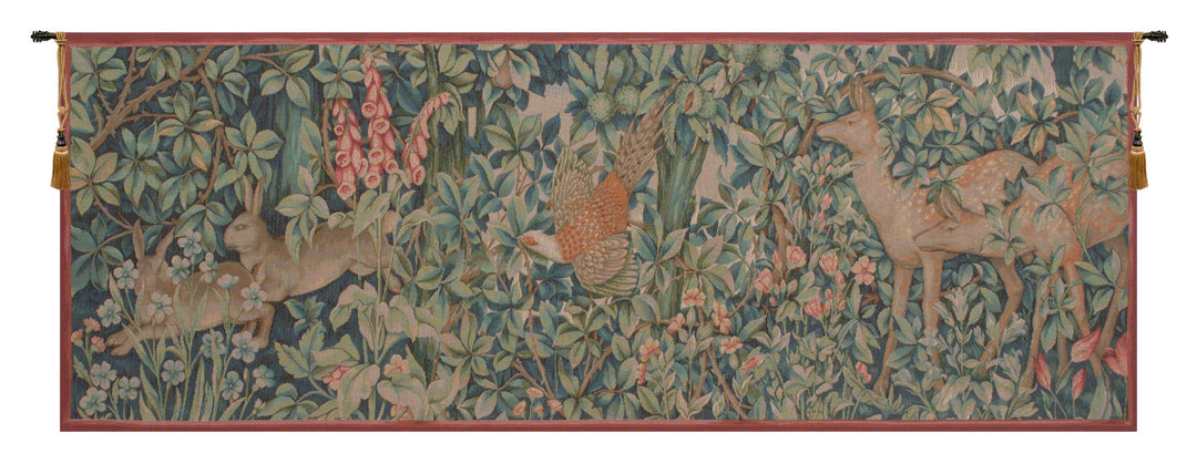 Rabbit, Pheasant, and Doe French Wall Tapestry