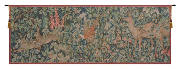 Rabbit, Pheasant, and Doe French Wall Tapestry