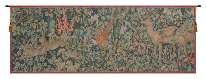 Rabbit, Pheasant, and Doe French Wall Tapestry