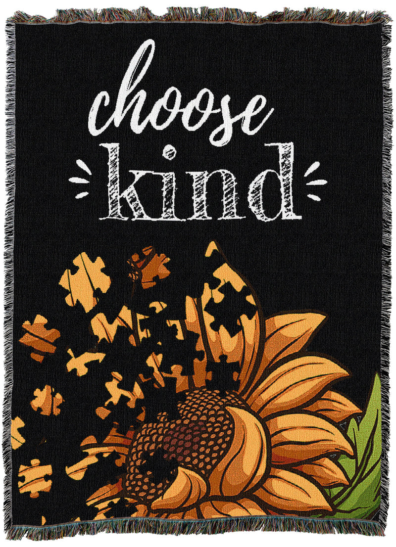 Choose Kind Puzzle Flower Throw